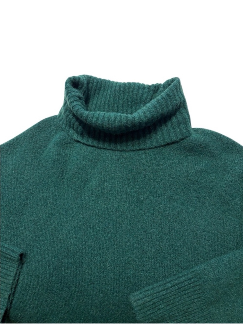 J. Crew Turtleneck Sweater in Supersoft Yarn Size Medium Green Oversized Fall - Picture 4 of 8